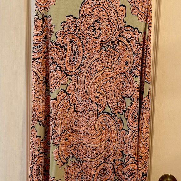 The Limited Strapless Paisley Maxi Dress – Coral & Mint Green - Picture 4 of 4